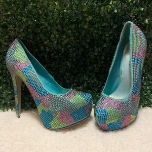 Rainbow studded Heels